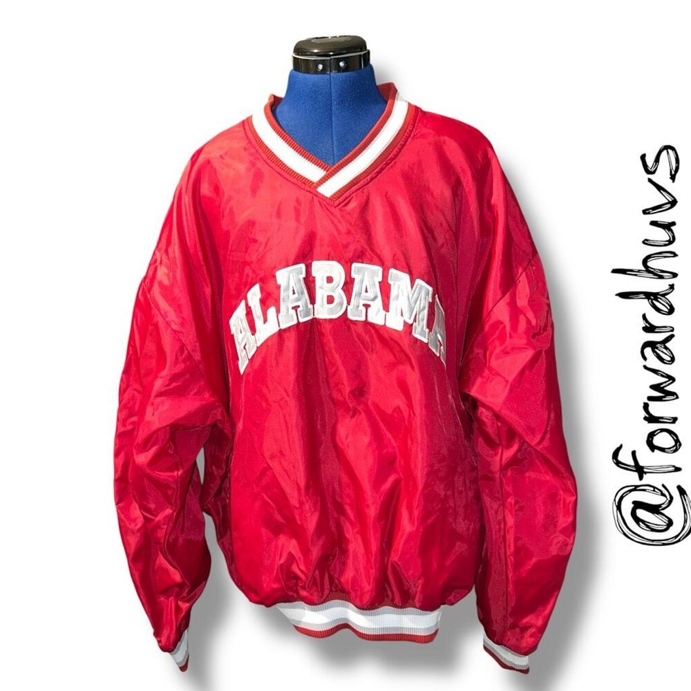 Starter Alabama Crimson Tide Pullover V-Neck Jacket Red Vintage XL